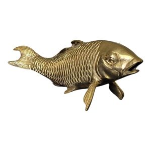 Vintage MCM Brass Koi FISH
